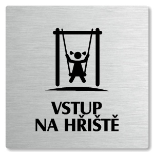 Vstup na hřiště, 80x80mm, stříbrná, Nevada